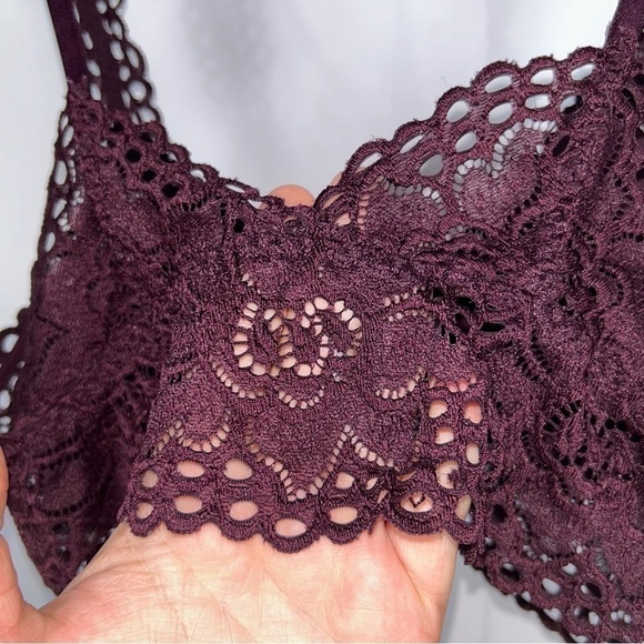 Aerie Bralette Boho Floral Lace Stretch Band Wire free Removable Padded Bra - Picture 9 of 9